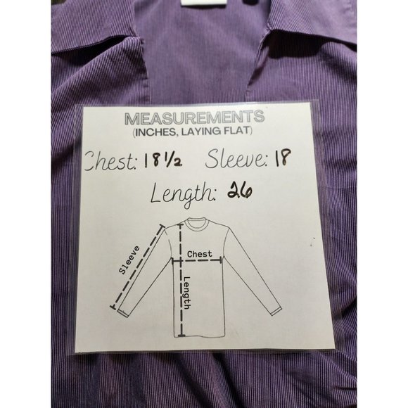 New York and Company Purple and White Stripe Blouse Size Med. Work Day Essential - Picture 7 of 7